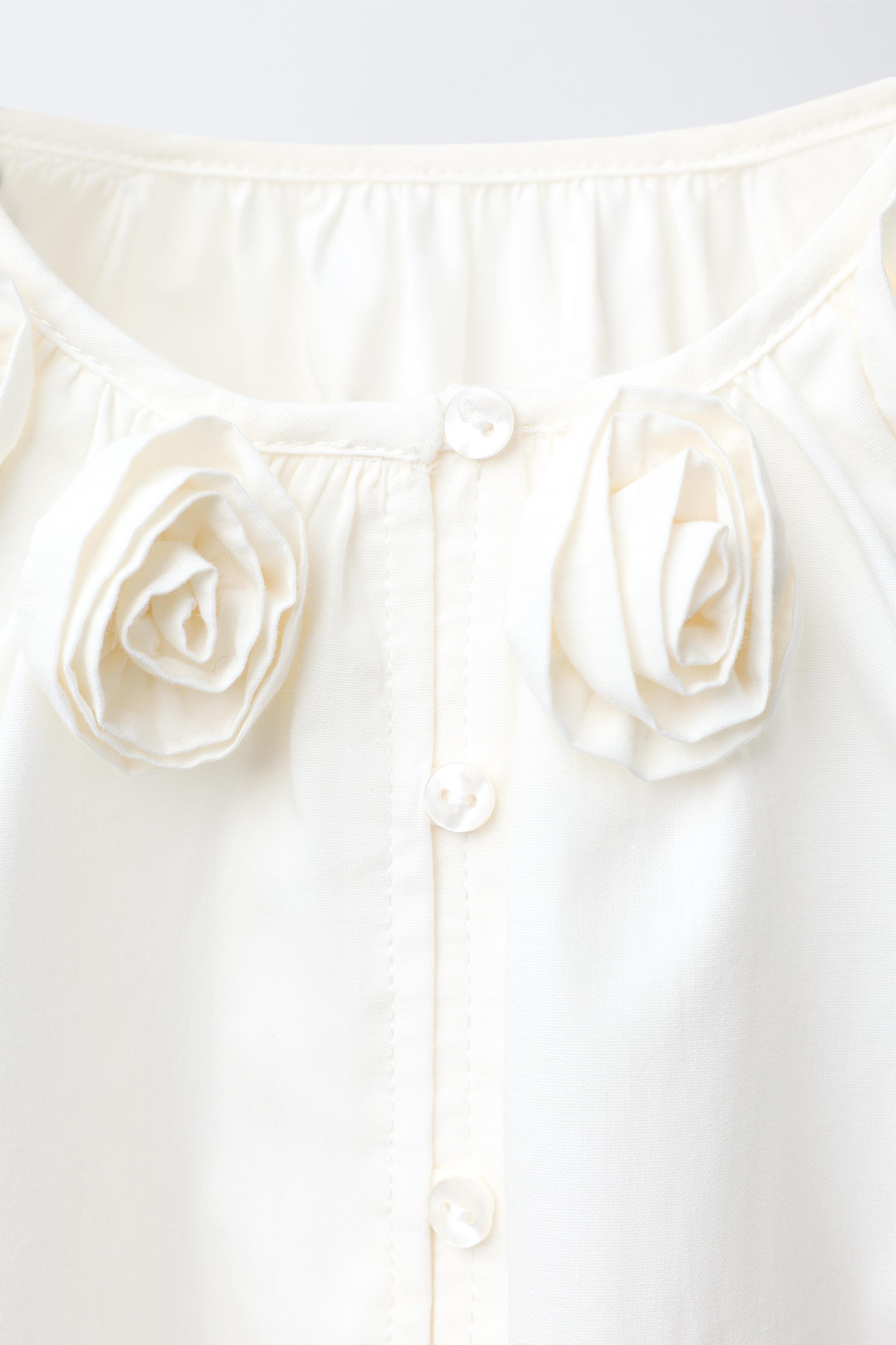 CHEMISE EN POPELINE À FLEURS 3D