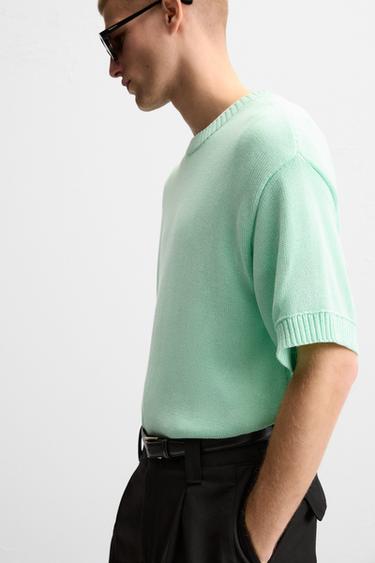 TEXTURED KNIT T-SHIRT - Sea green by Zara - Image 5