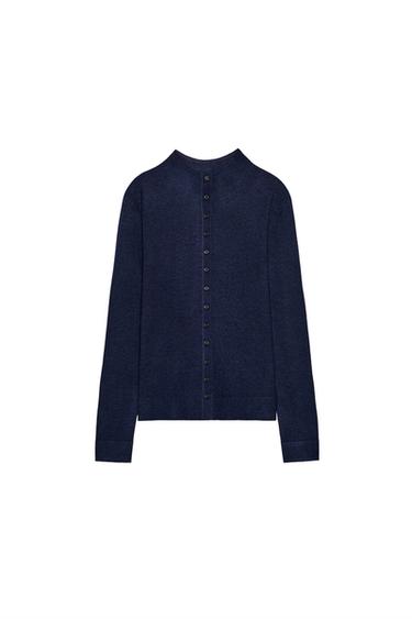 FINE KNIT CARDIGAN - Ink blue by Zara