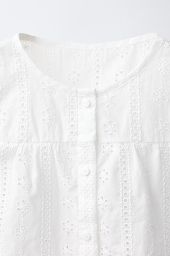 CHEMISE ROMANTIQUE BRODÉE - Blanc de Zara - Image 2
