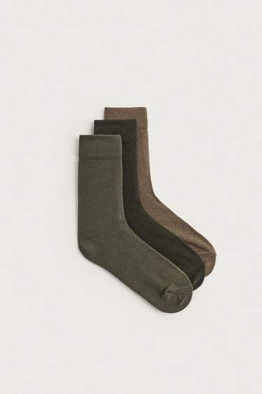 CALCETINES ESTRUCTURA PACK 3 - Verde de Zara