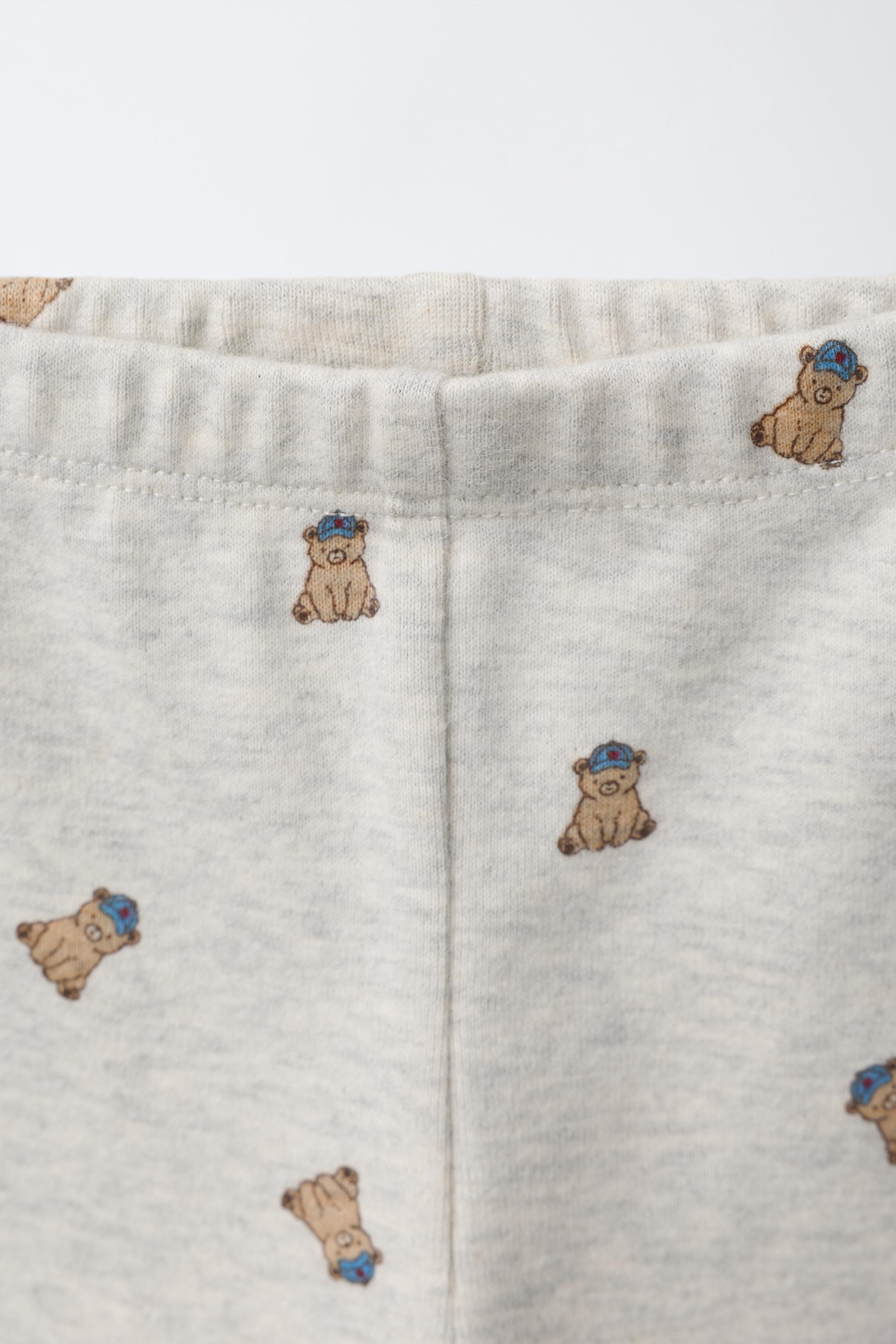 Детские брюки Zara BEAR PRINT BODYSUIT AND LEGGINGS SET — фото 5