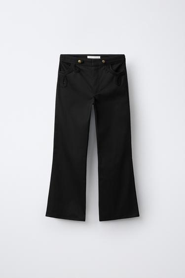 PANTALÓN FLARE BOTONES - Negro de Zara