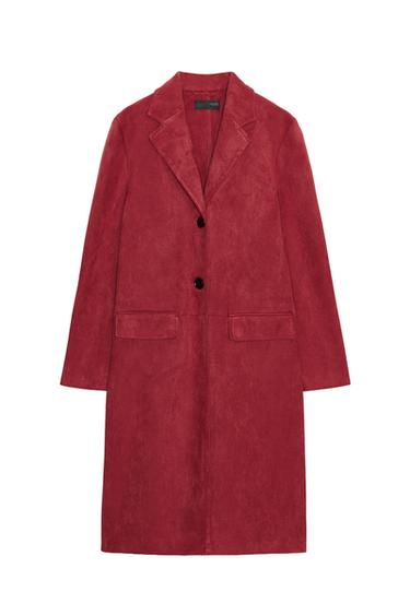 FAUX SUEDE FROCK COAT