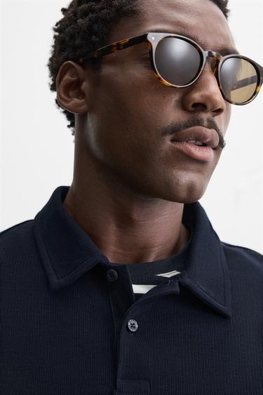 POLO STRUCTURÉ BASIQUE - Bleu marine de Zara - Image 5