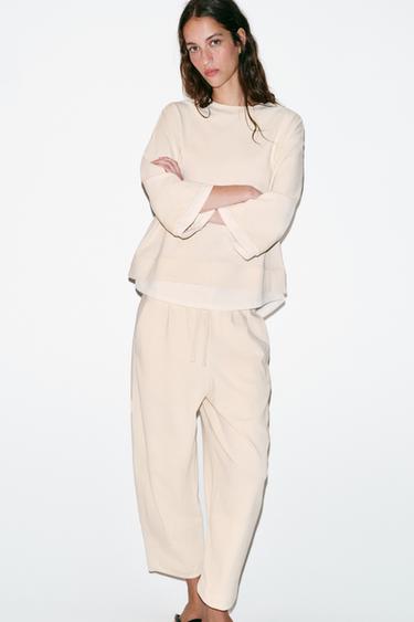 Zara BALLOON PANTS - Ecru
