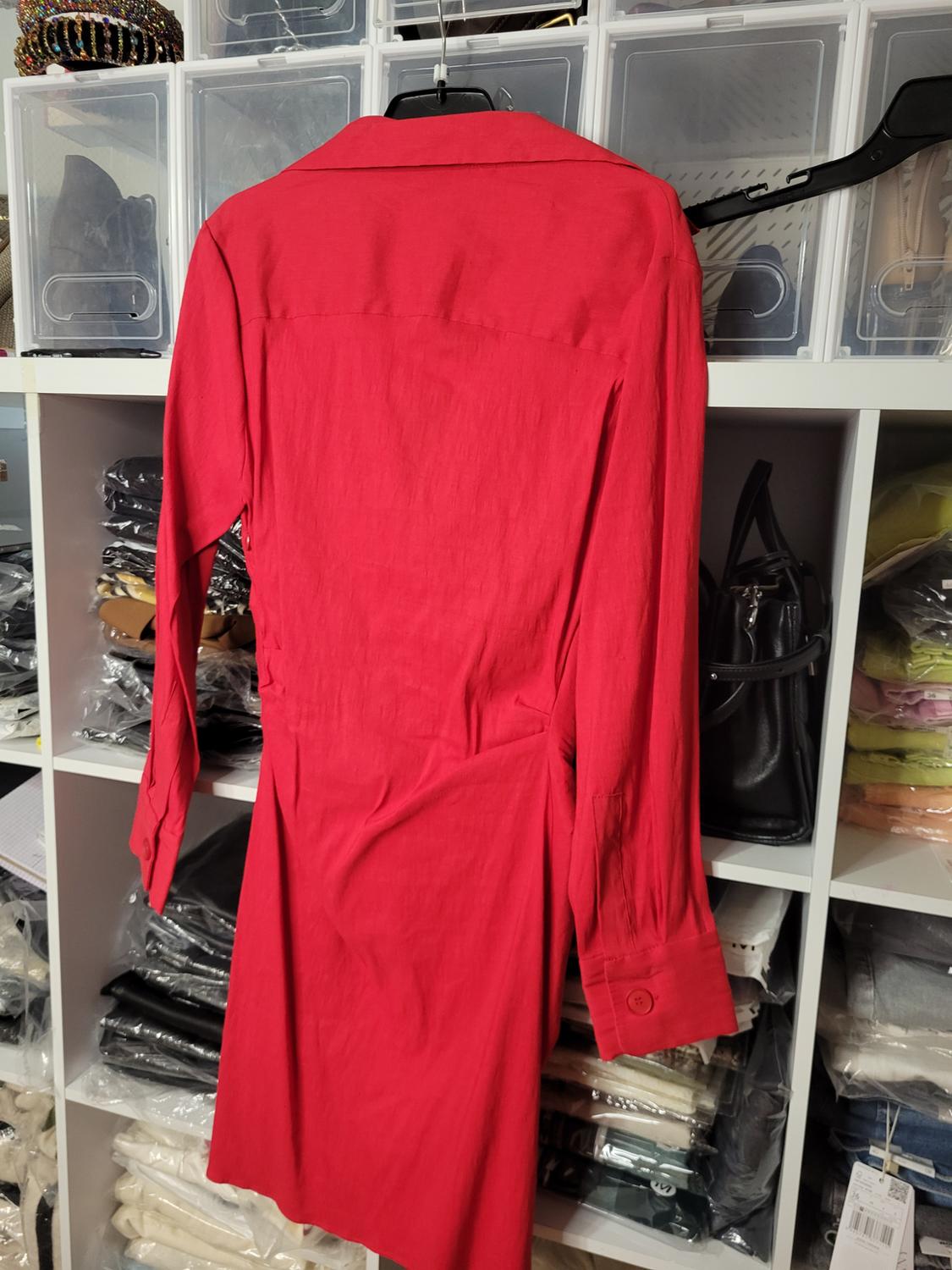 DRAPED LINEN DRESS - Image 2