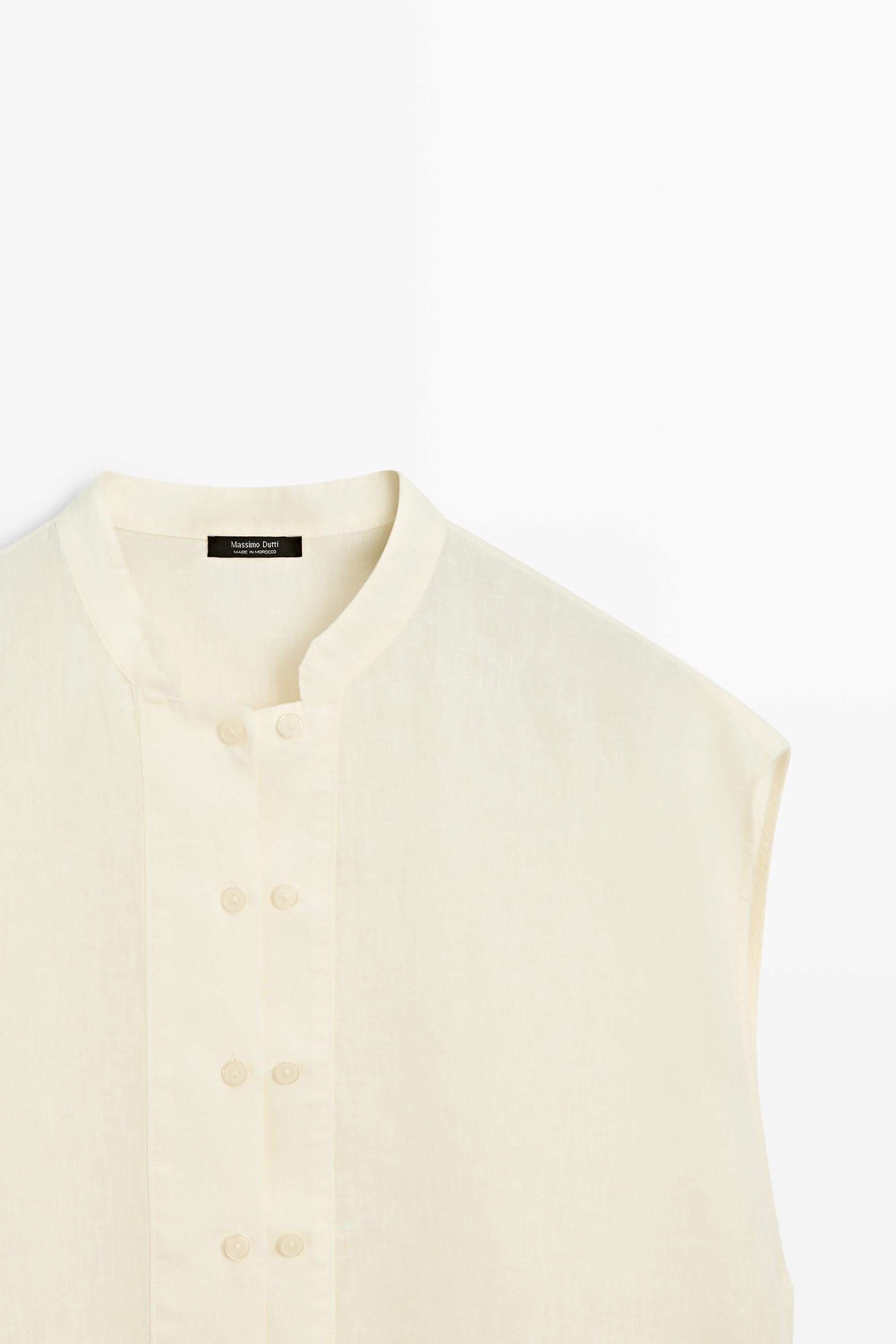 Chemise fluide à boutons 100 % lin