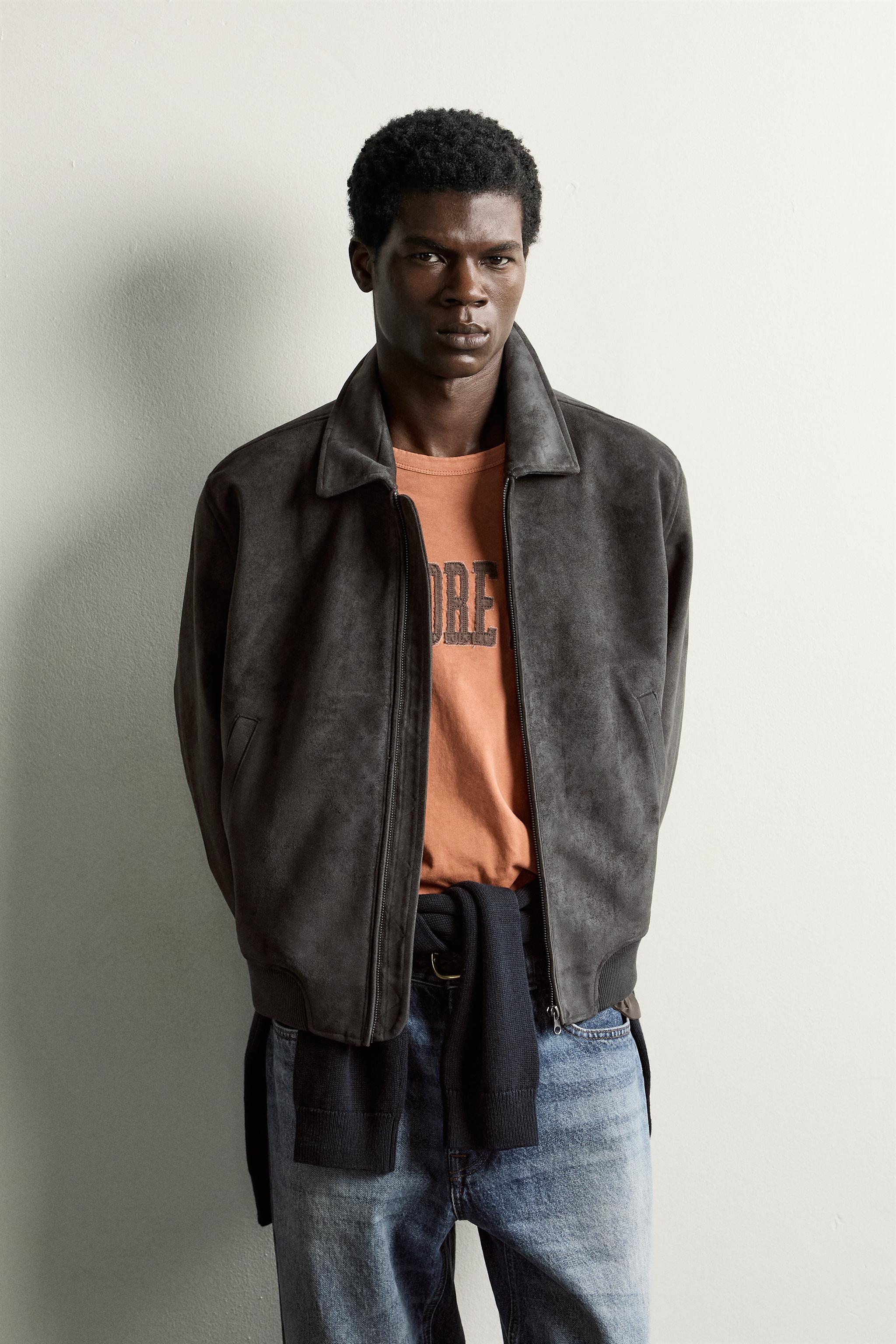 Zara Suni Süet Bomber Ceket görsel 2