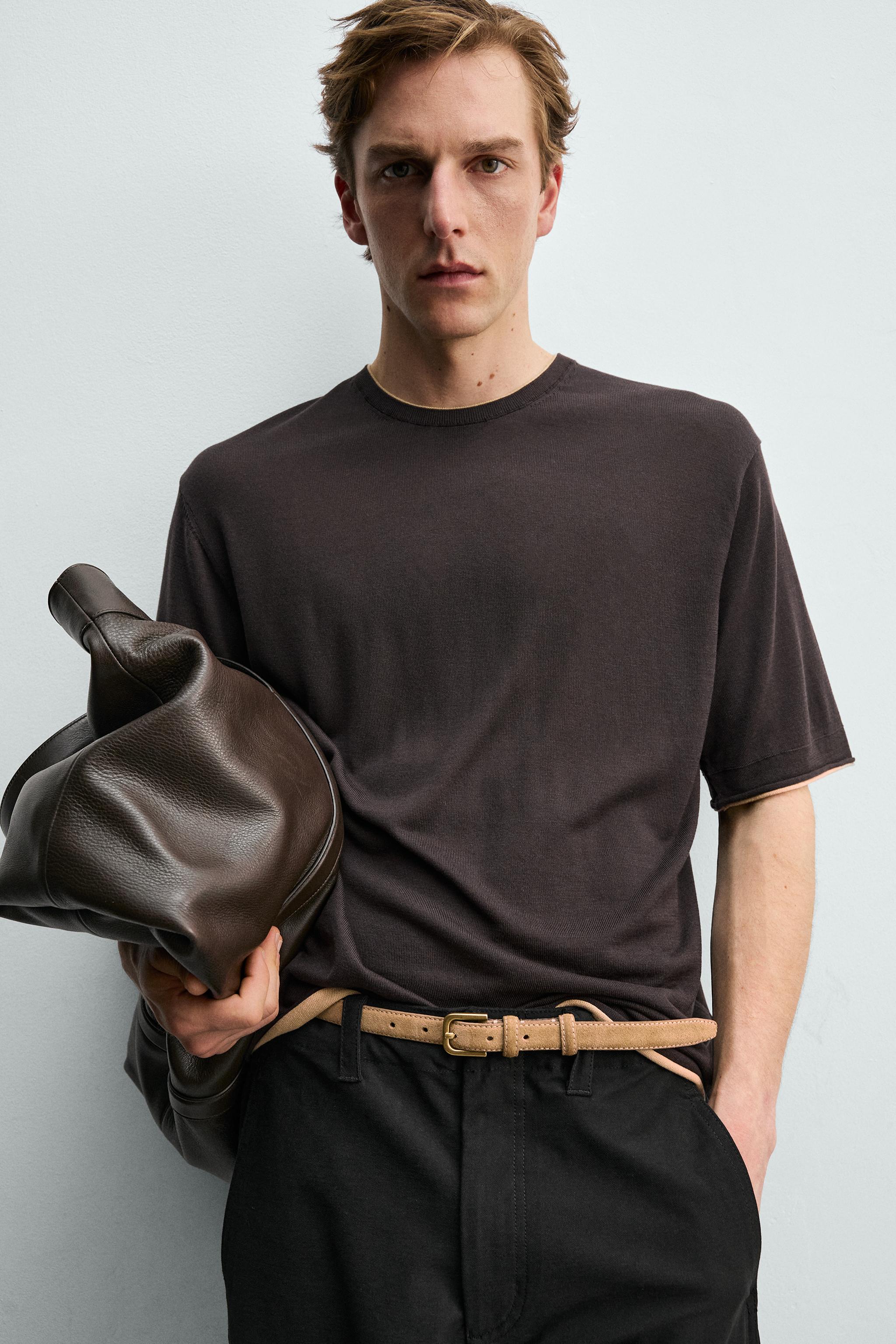 KONTRAST DETAYLI TRİKO T-SHIRT