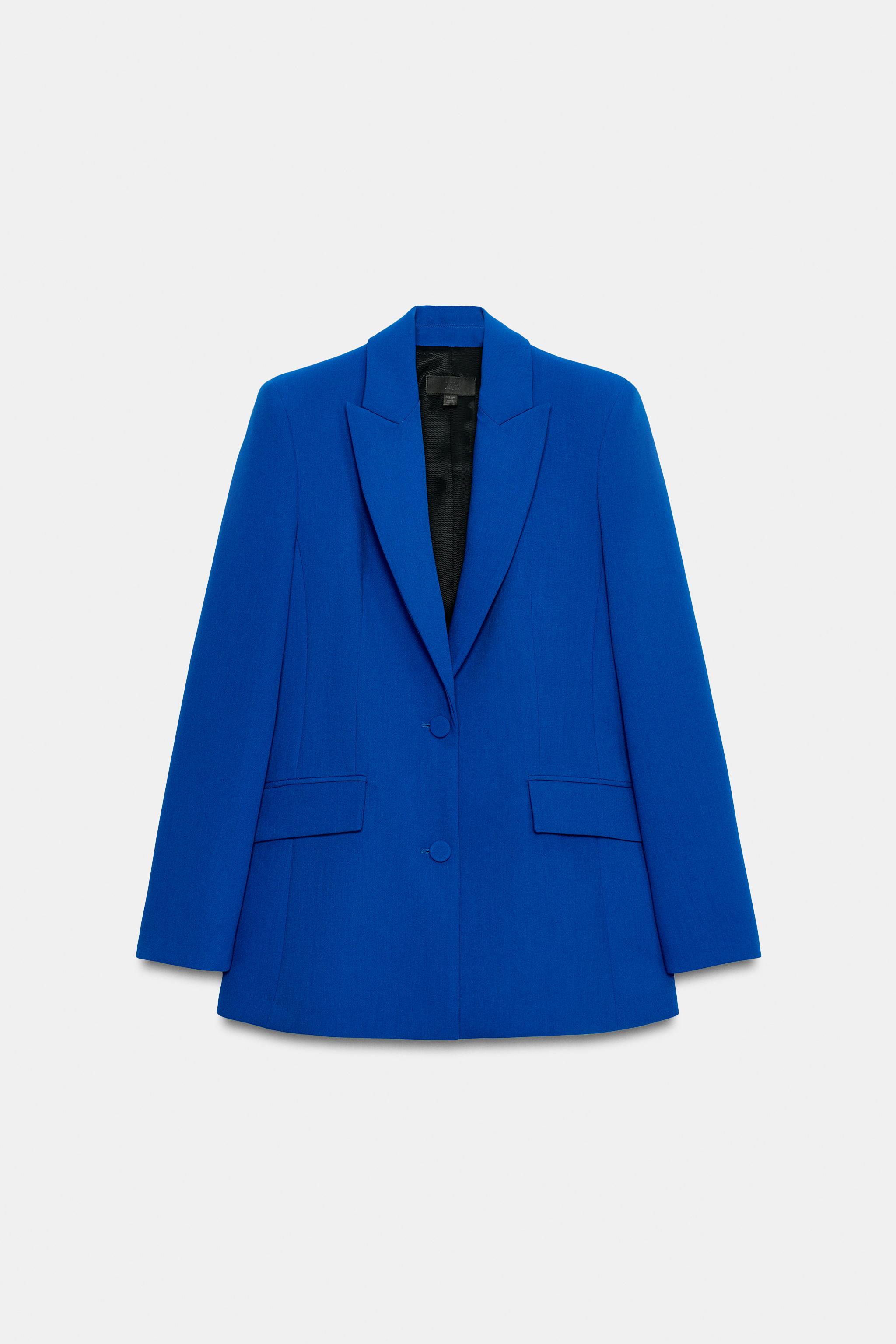 FITTED BLAZER WITH COVERED BUTTONS - Cornflower blue | ZARA South
