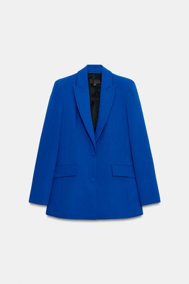 BLAZER ENTALLADA BOTONES FORRADOS - Azulina de Zara - Imagen 0