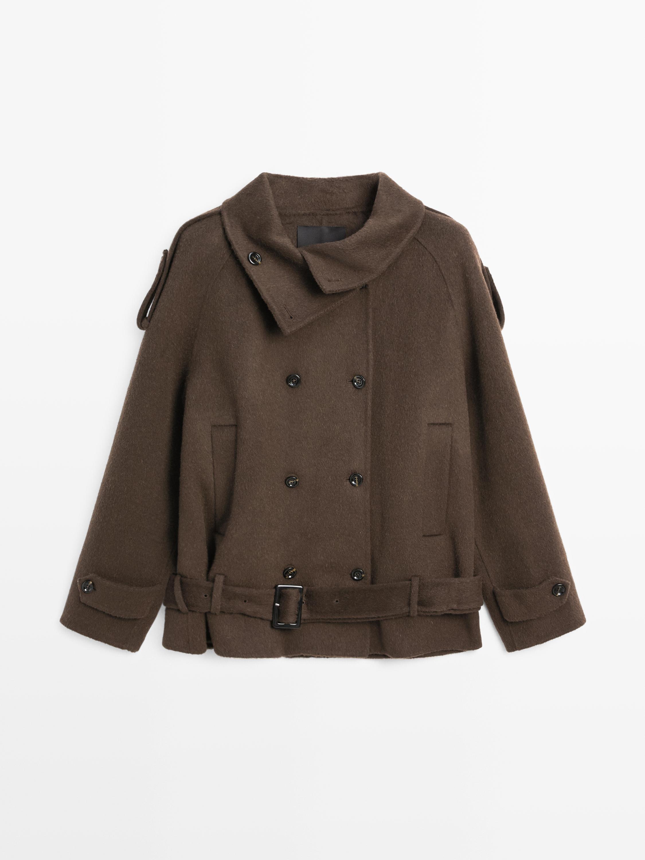 Manteau trench en laine mélangée