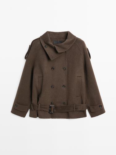 Zara Wool blend trench coat - Chocolate