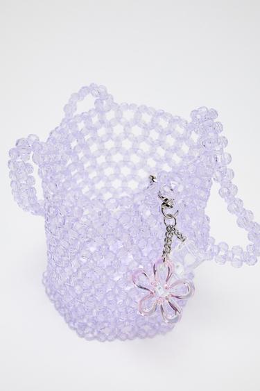 BEADED CYLINDRICAL BUCKET BAG - Violet by Zara - Image 3