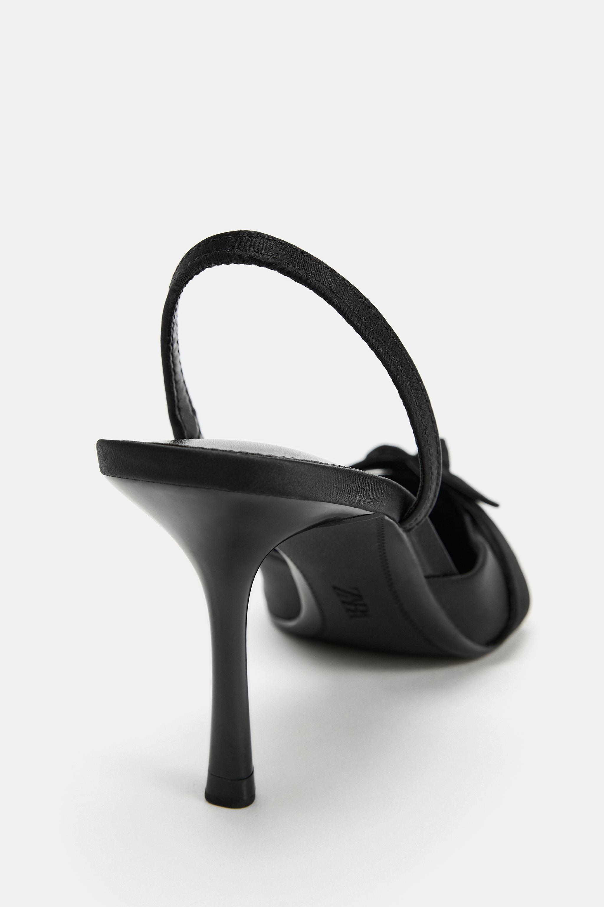Женские туфли Zara SATIN SLINGBACK HEELS — фото 8