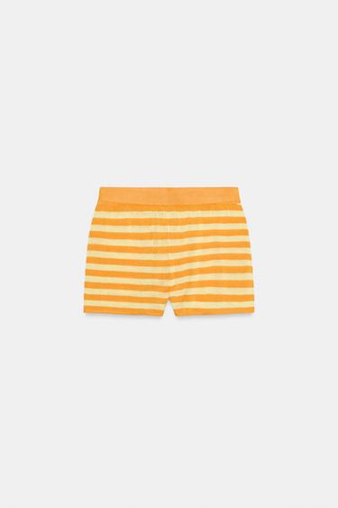 STRIPED KNIT SHORTS - Orange / Yellow by Zara - Image 5