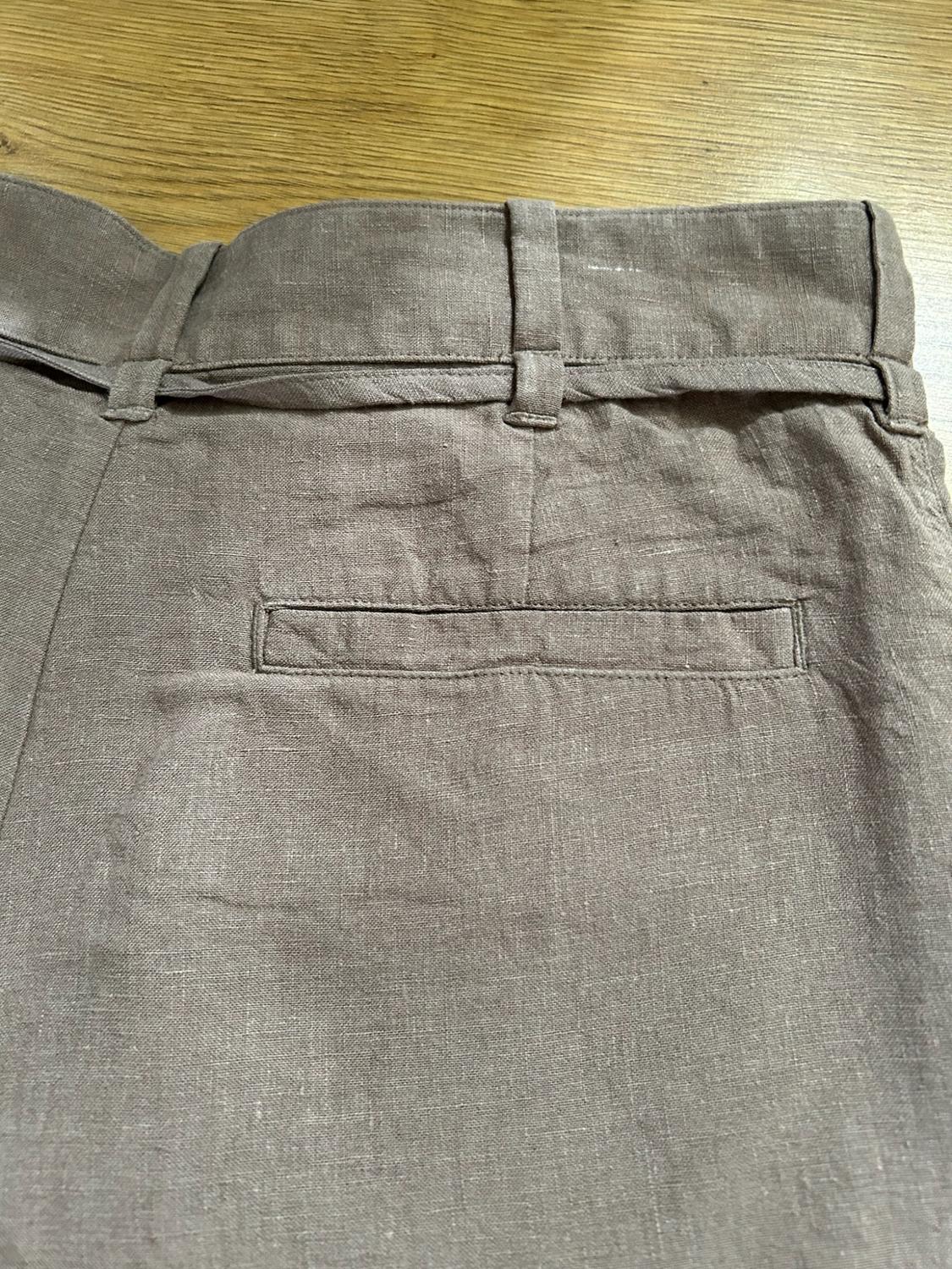 100% LINEN BERMUDA SHORTS WITH BELT - Image 4