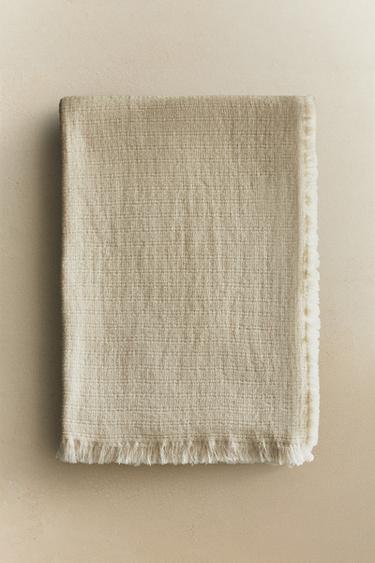 WOOL THROW - Oyster-white by Zara - Image 4