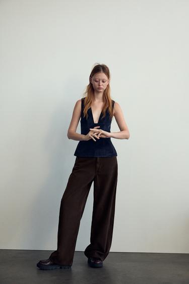 ВЕЛЬВЕТОВЫЙ ТОП — МОРСКОЙ СИНИЙ от Zara — изображение 0