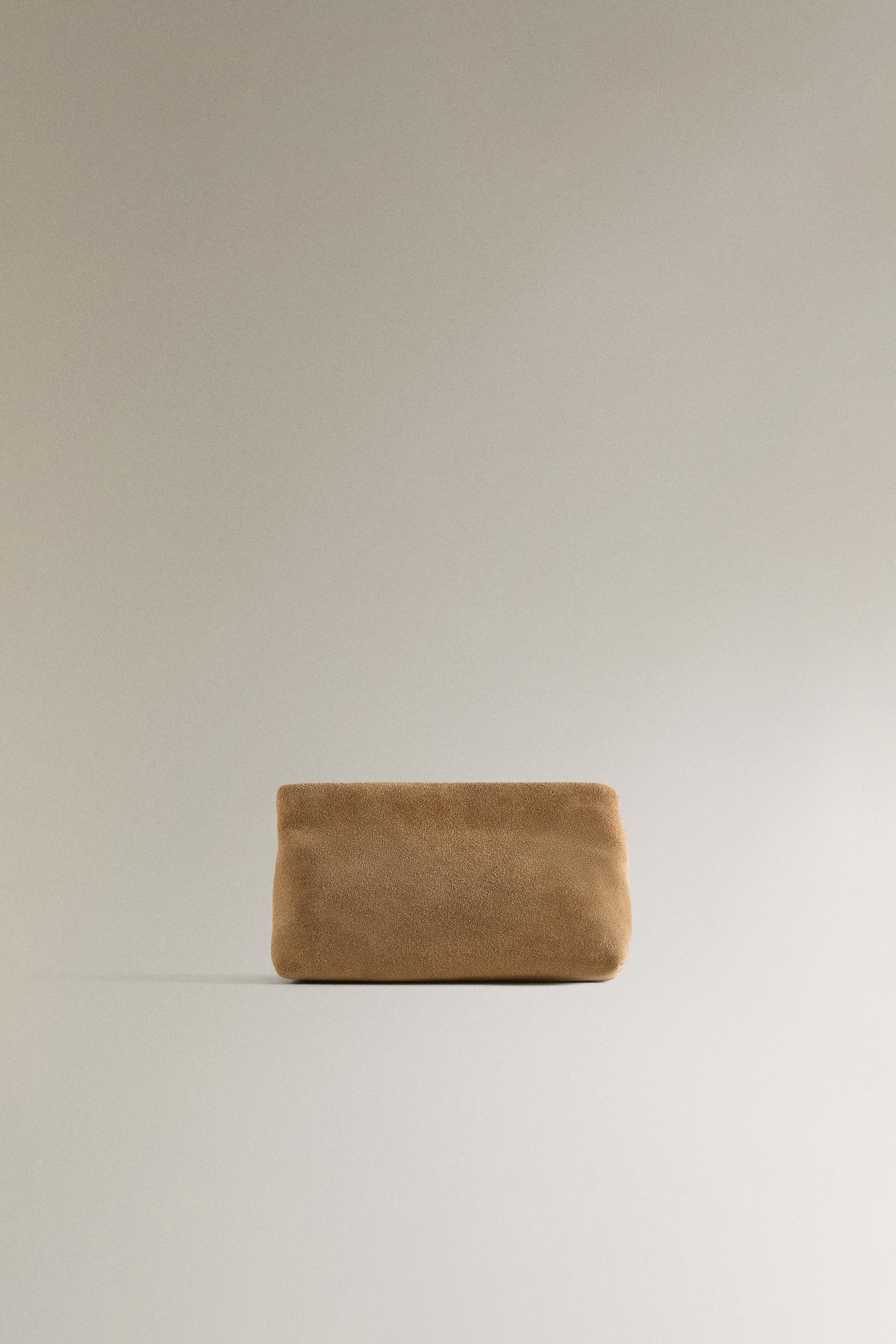 スエード コスメティックポーチ スモール - ブラウン | ZARA