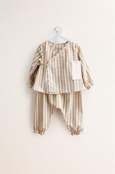 ZARA TIMELESS — ПОЛОСАТЫЙ КОМПЛЕКТ — РЫЖЕВАТО-КОРИЧНЕВЫЙ от Zara