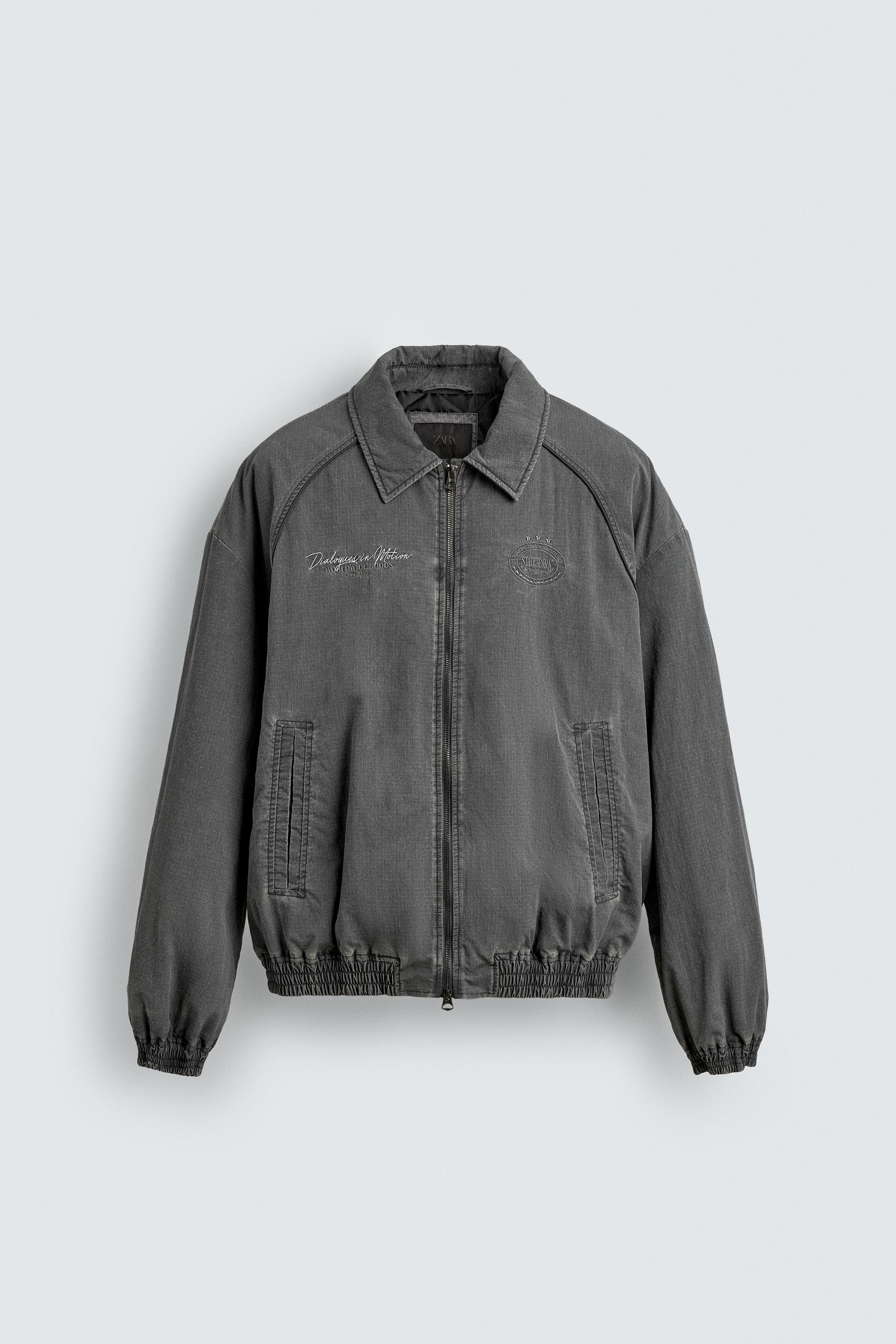 テクスチャーキルティングジャケット - ブルー/グレー | ZARA Japan / 日本