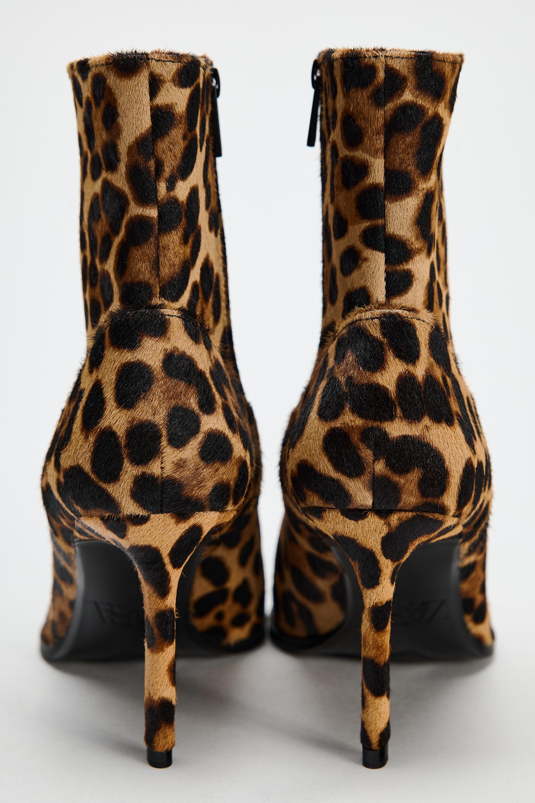 Animal print ankle boots zara best sale