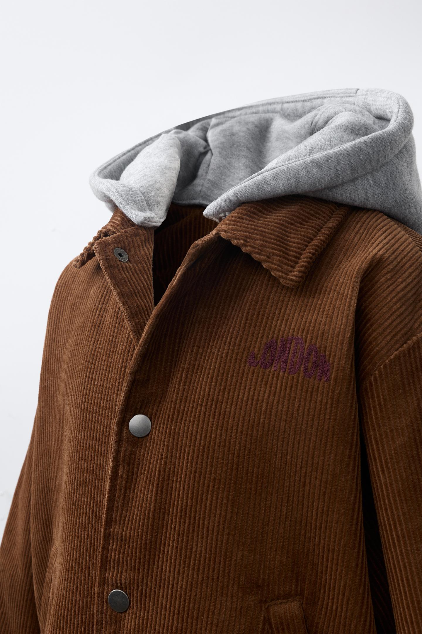 Детская куртка Zara Bomber with Detachable Hood, цвет: Коричневый — фото 6