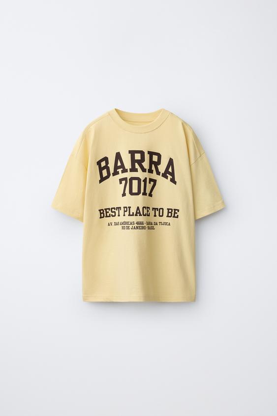 CAMISETA ESTAMPADO TEXTO - Amarillo oscuro de Zara - Imagen 0