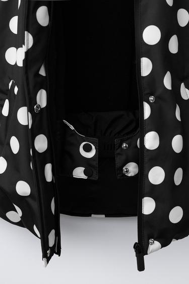 VESTE RÉSISTANTE À L'EAU ET COUPE-VENT À POIS - Noir de Zara - Image 8