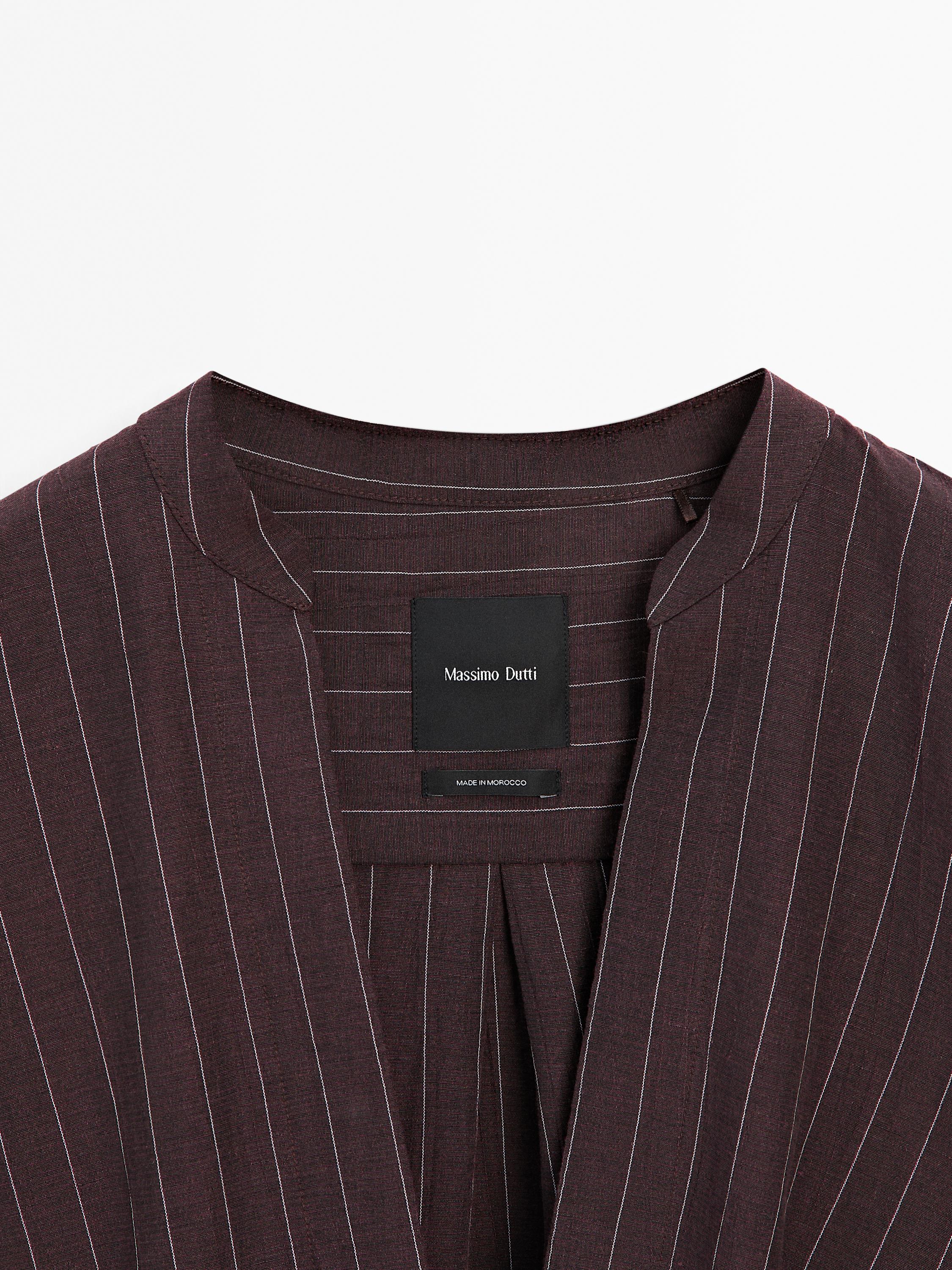 Flowing pinstripe kimono