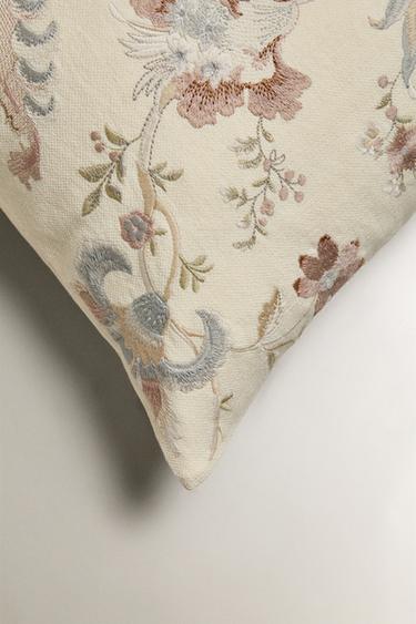 EMBROIDERED CUSHION COVER - Ecru by Zara - Image 1