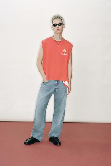 Zara BAGGY FIT 吊襠牛仔褲 - 淡藍色