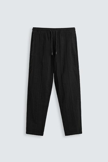 بنطلون RELAXED FIT بملمس - أسود by Zara