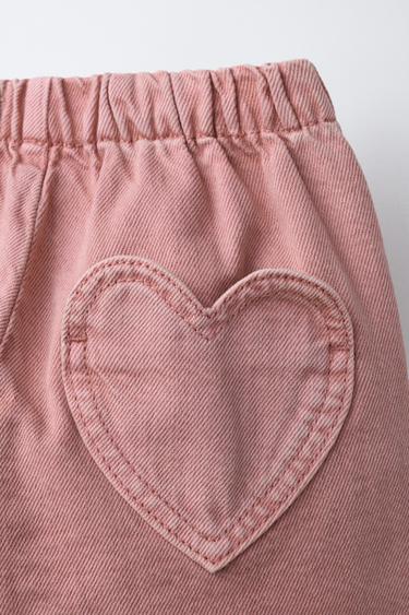 TWILL BAGGY TROUSERS WITH HEART POCKET - Pink by Zara - Image 3
