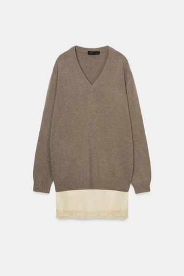 Zara WOOL BLEND JUMPER - Light mink