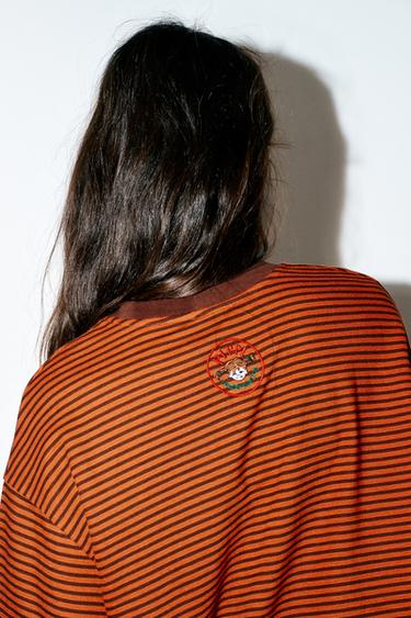 T-SHIRT RAYURES PIPPI LÅNGSTRUMP™ - Brown Stripes de Zara - Image 2