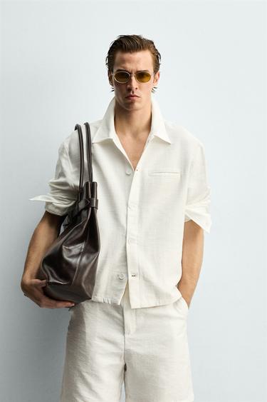 SOBRECAMISA FLUIDA RELAXED FIT - Blanco roto de Zara