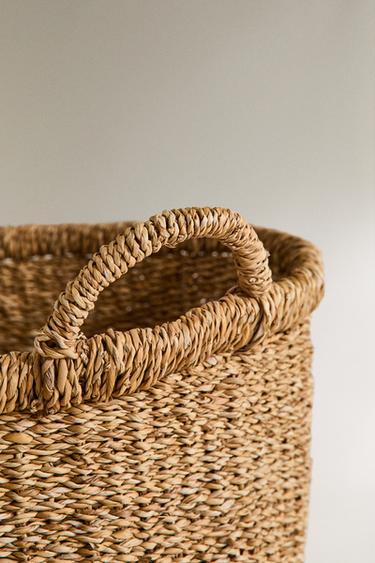 GRANDE CORBEILLE ALGUES AVEC POIGNÉES - Marron de Zara - Image 3