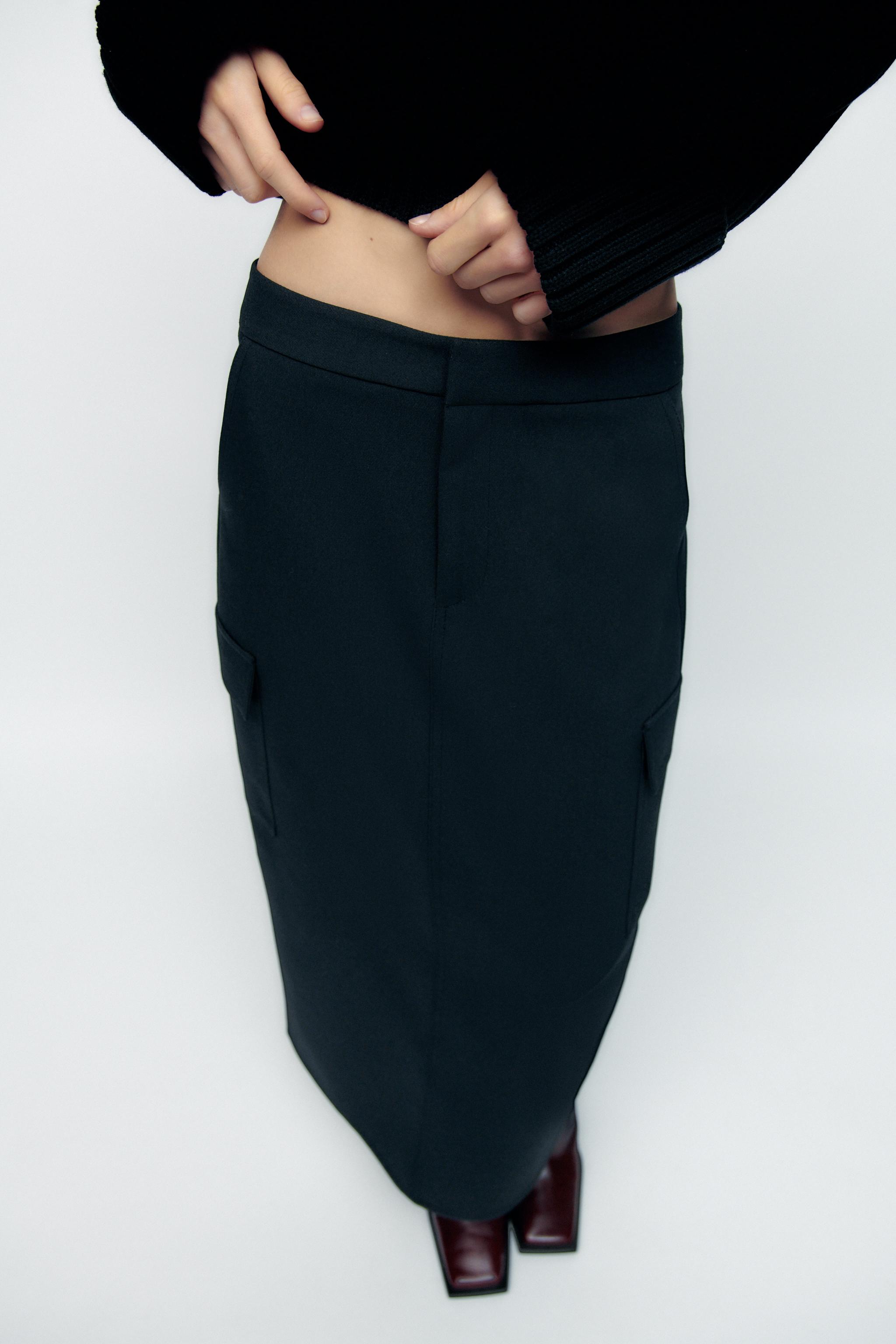 LOOSE RISE CARGO SKIRT - Black | ZARA United States