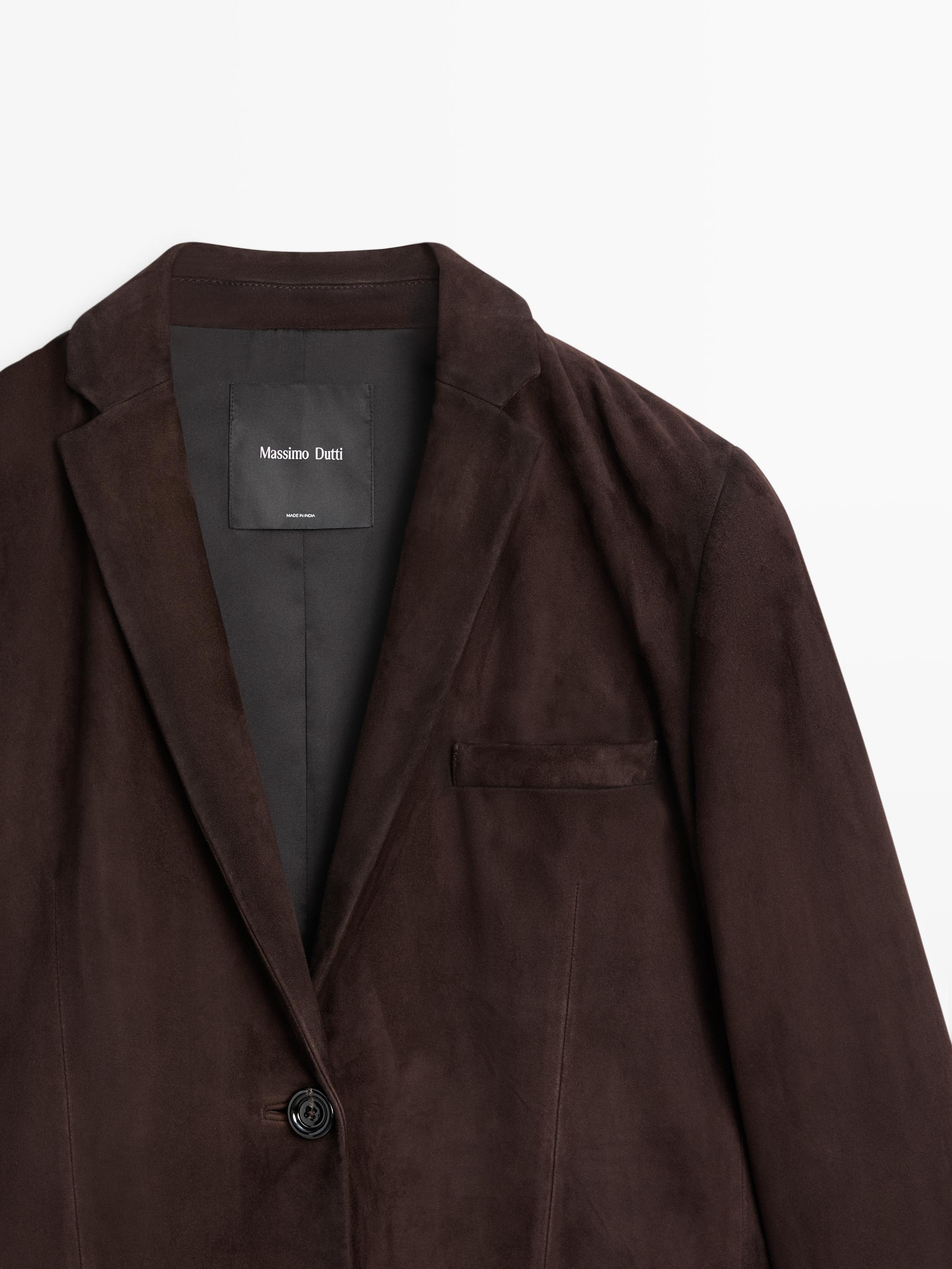 100% suede leather blazer