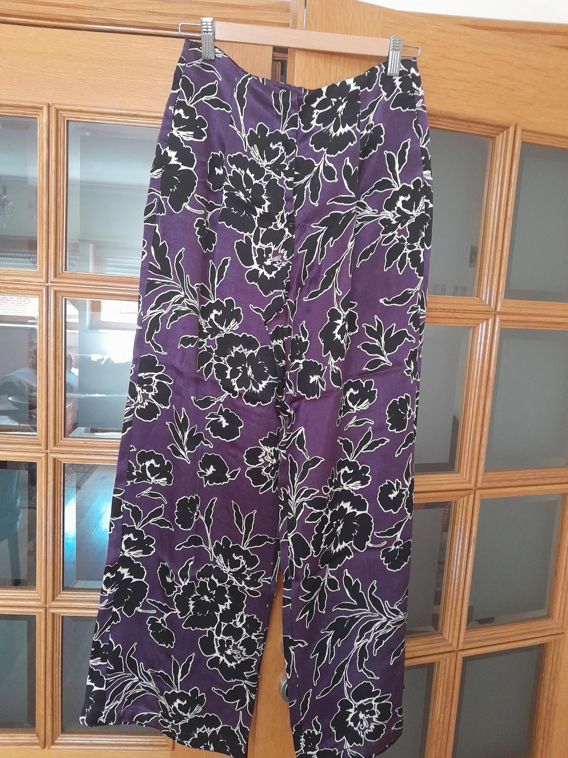 SATIN FLORAL PRINT TROUSERS - Image 2