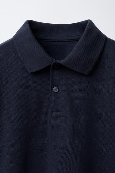 Zara BASIC PIQUÉ POLO SHIRT - Navy blue