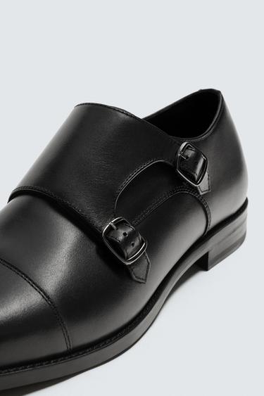 LEATHER DOUBLE MONK STRAP SHOES - Black by Zara - Image 2