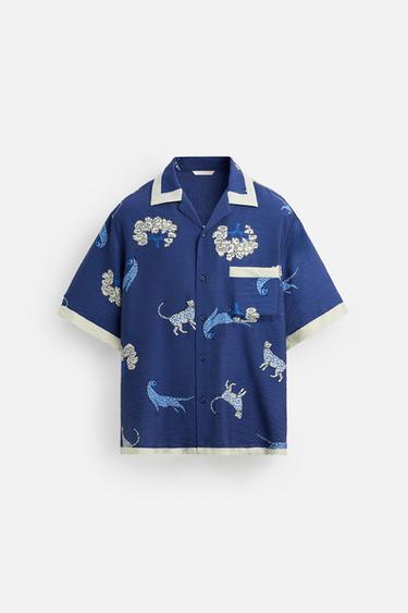 CHEMISE À IMPRIMÉ ANIMAUX - Bleu / Blanc de Zara - Image 6