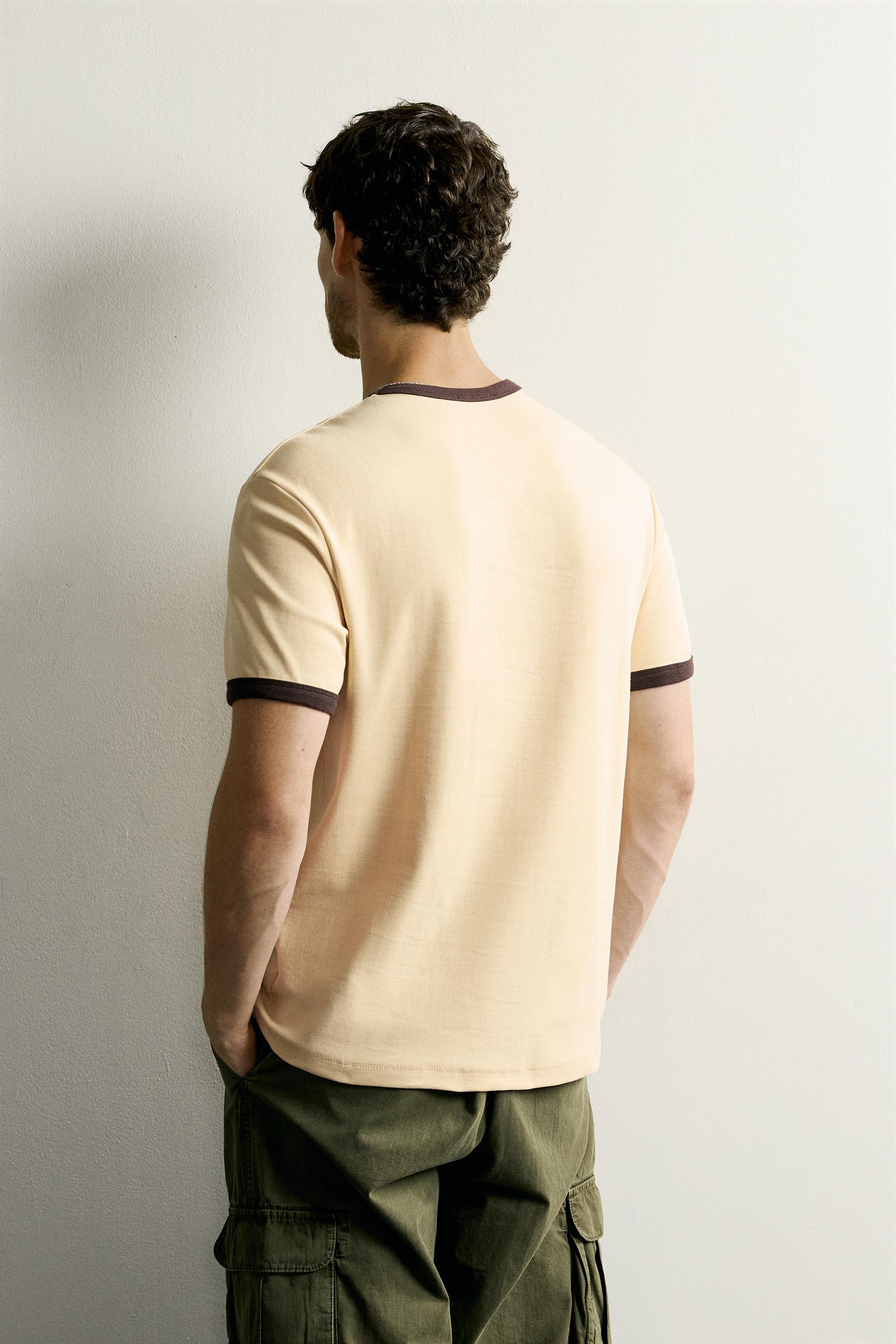 RINGER BASIC CONTRAST RIB T-SHIRT - thumbnail 3