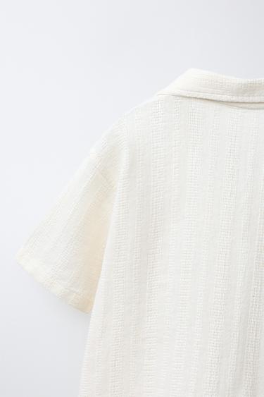 CHEMISE TEXTURÉE - Écru de Zara - Image 3