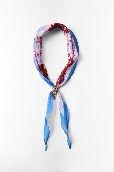 Zara PRINTED BANDANA - Fuchsia