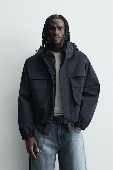 УКОРОЧЕННАЯ КУРТКА WATER REPELLENT — МОРСКОЙ СИНИЙ от Zara